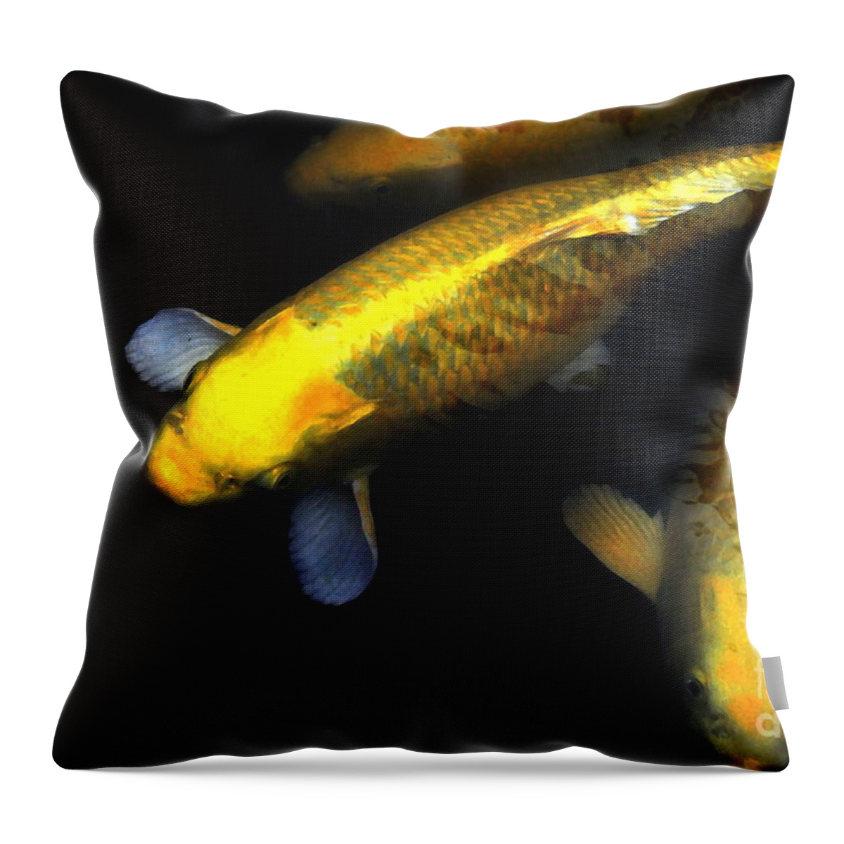 Koi Throw Pillow featuring the digital art Kauai Koi by Sandra Sigfusson
