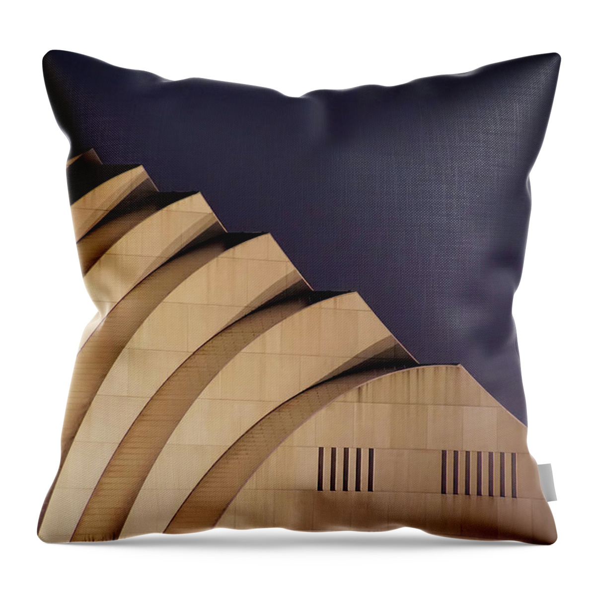 Kauffman Center For The Performing Arts Throw Pillow featuring the photograph Kauffman Center for the Performing Arts by Alan Hutchins