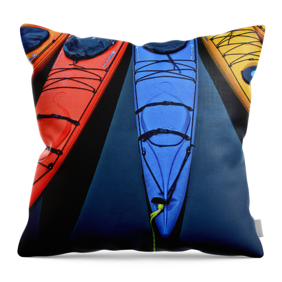 Kayak Throw Pillow featuring the photograph Kayak Colors by Ed Broberg