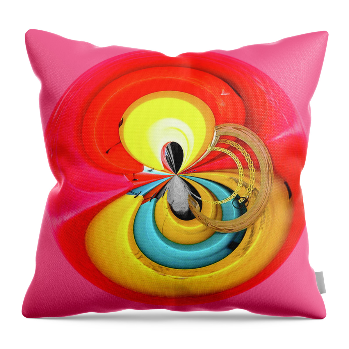 Red Throw Pillow featuring the photograph Kayaks Orb by Bill Barber