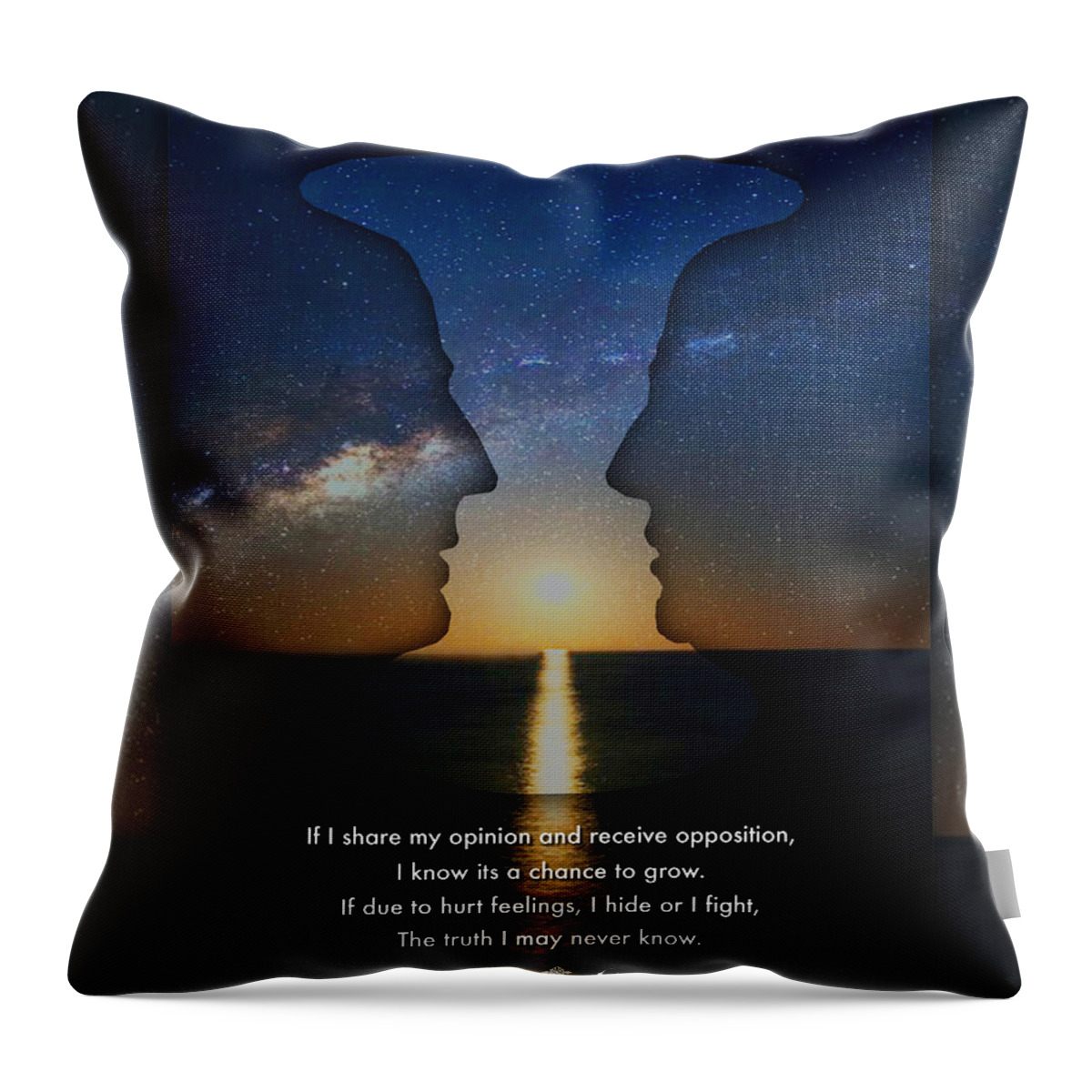 Sunset Throw Pillow featuring the mixed media Kaypacha mantra 2.3.2015 by Richard Laeton