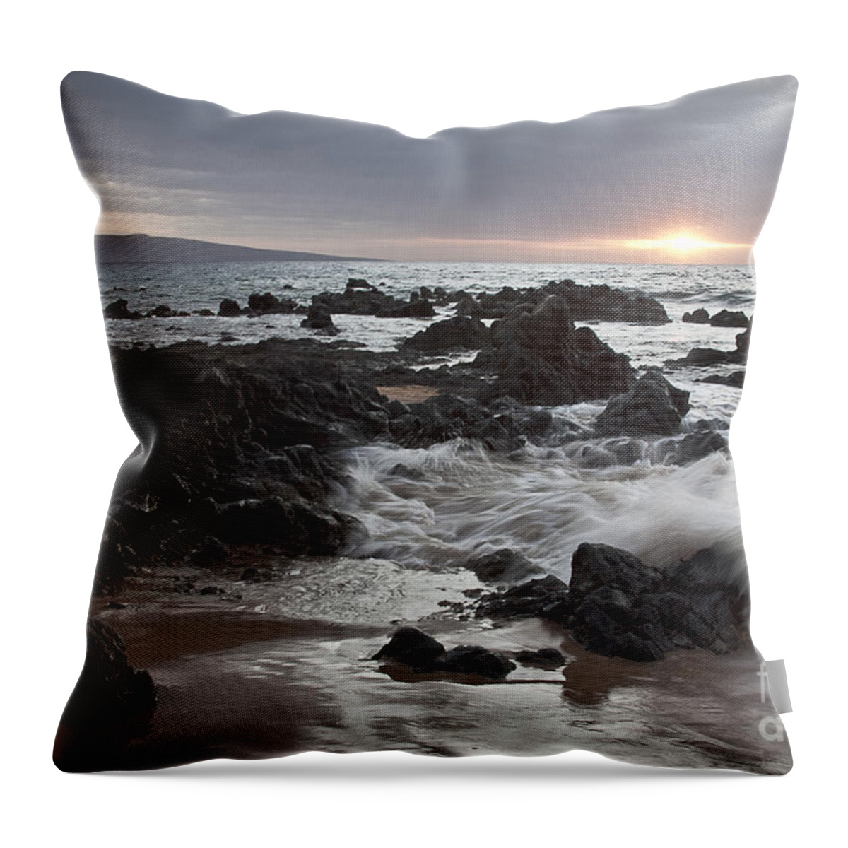 Aloha Throw Pillow featuring the photograph Keawakapu Kahaulani Dew of Heaven Maui Hawaii by Sharon Mau