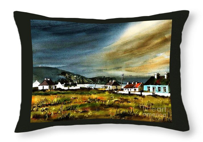  Throw Pillow featuring the painting Keel, Achill, Mayo...2191 by Val Byrne