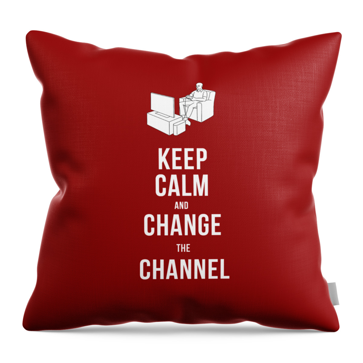 Keep Throw Pillow featuring the drawing Keep Calm and Change the Channel tee by Edward Fielding