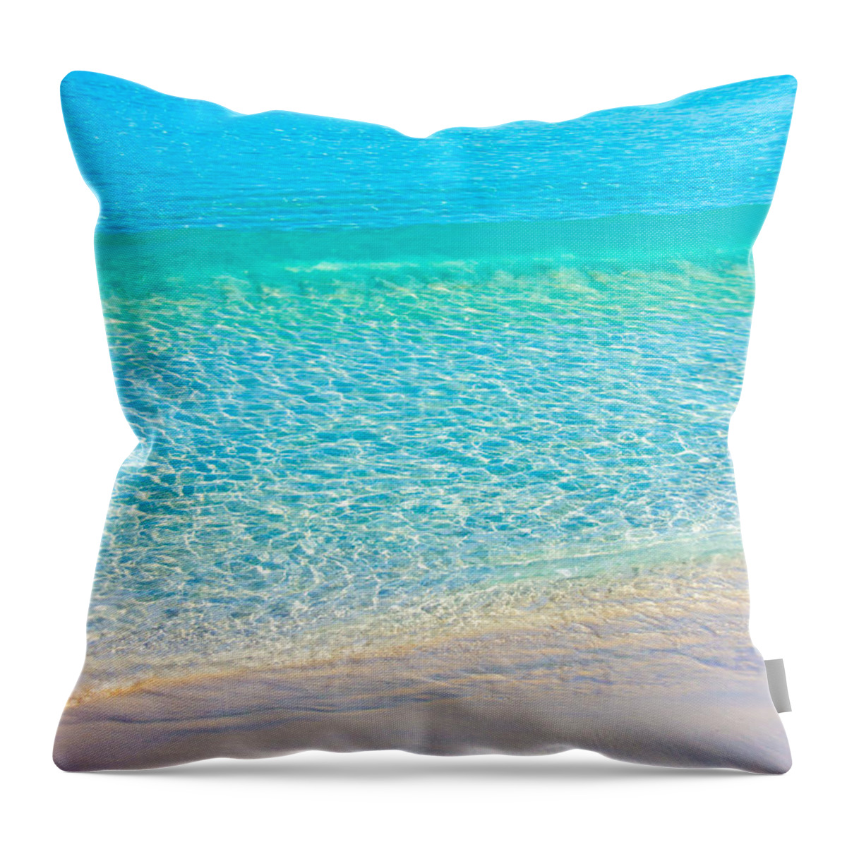 Blue Throw Pillow featuring the photograph Keep Calm and Listen to the Sea by Kris Hiemstra