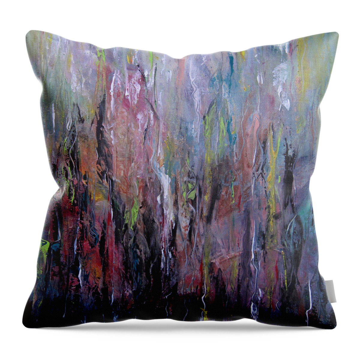 Abstract Throw Pillow featuring the painting Keeping Pace by Roberta Rotunda