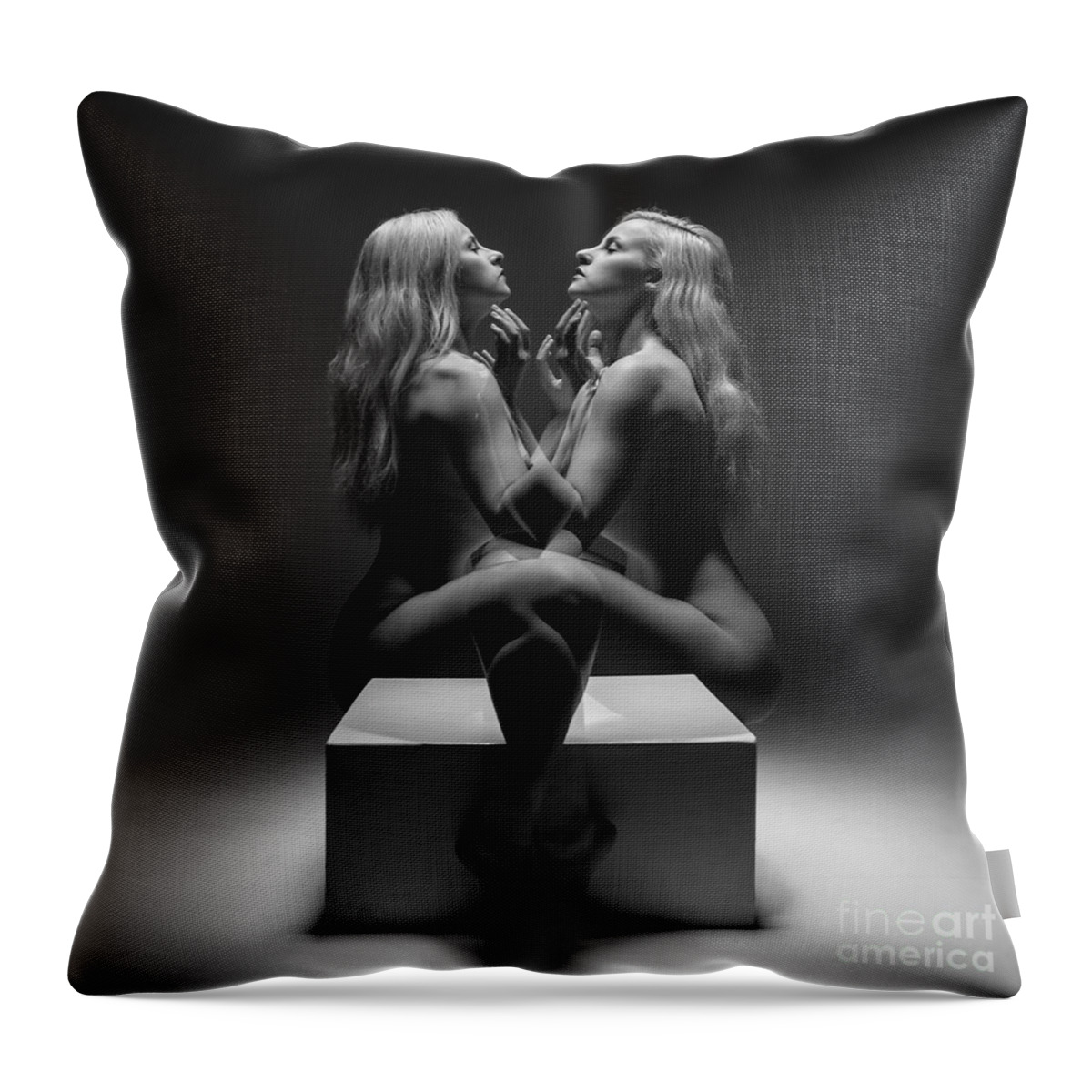 Model Throw Pillow featuring the photograph Keira Double Exposure 002 by Clayton Bastiani