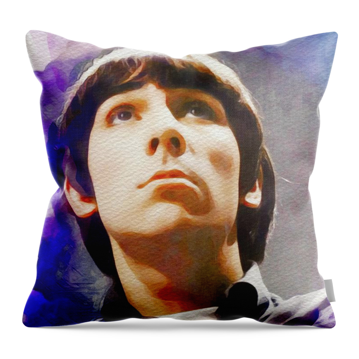 Keith Throw Pillow featuring the painting Keith Moon, Music Legend by Esoterica Art Agency