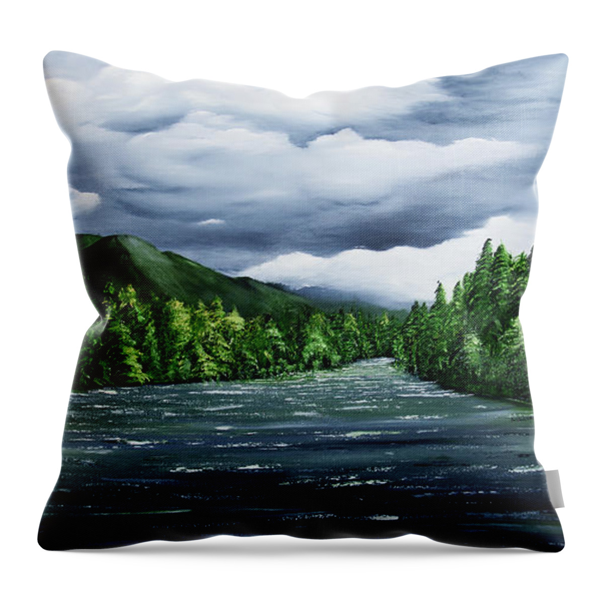 Stephen Daddona Throw Pillow featuring the painting Kenai by Stephen Daddona