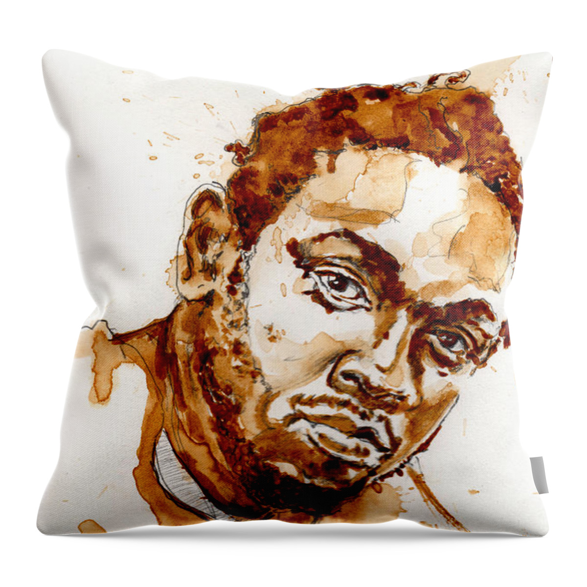 Coffee Throw Pillow featuring the painting Kendrick by Howard Barry