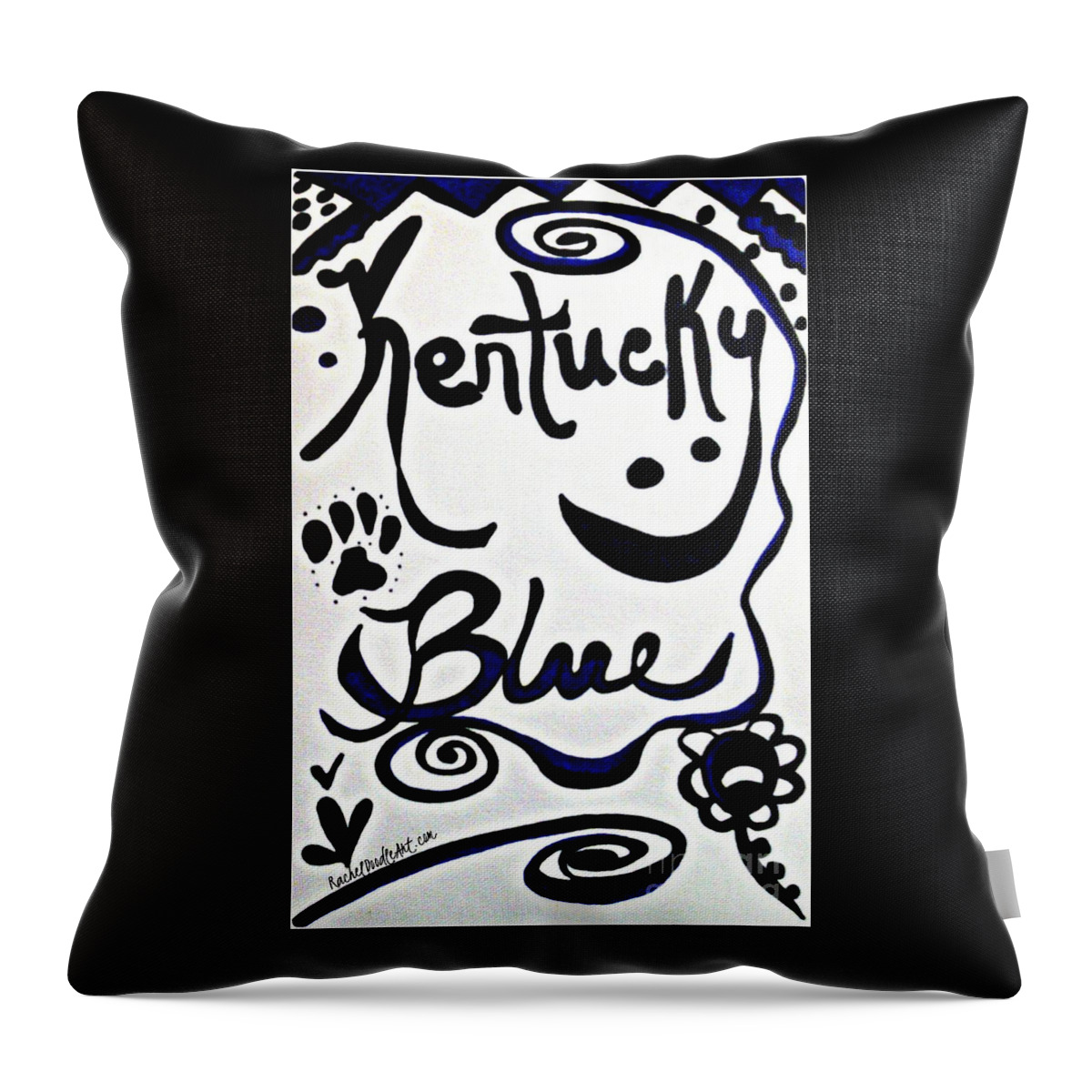 Doodle Throw Pillow featuring the drawing Kentucky Blue by Rachel Maynard