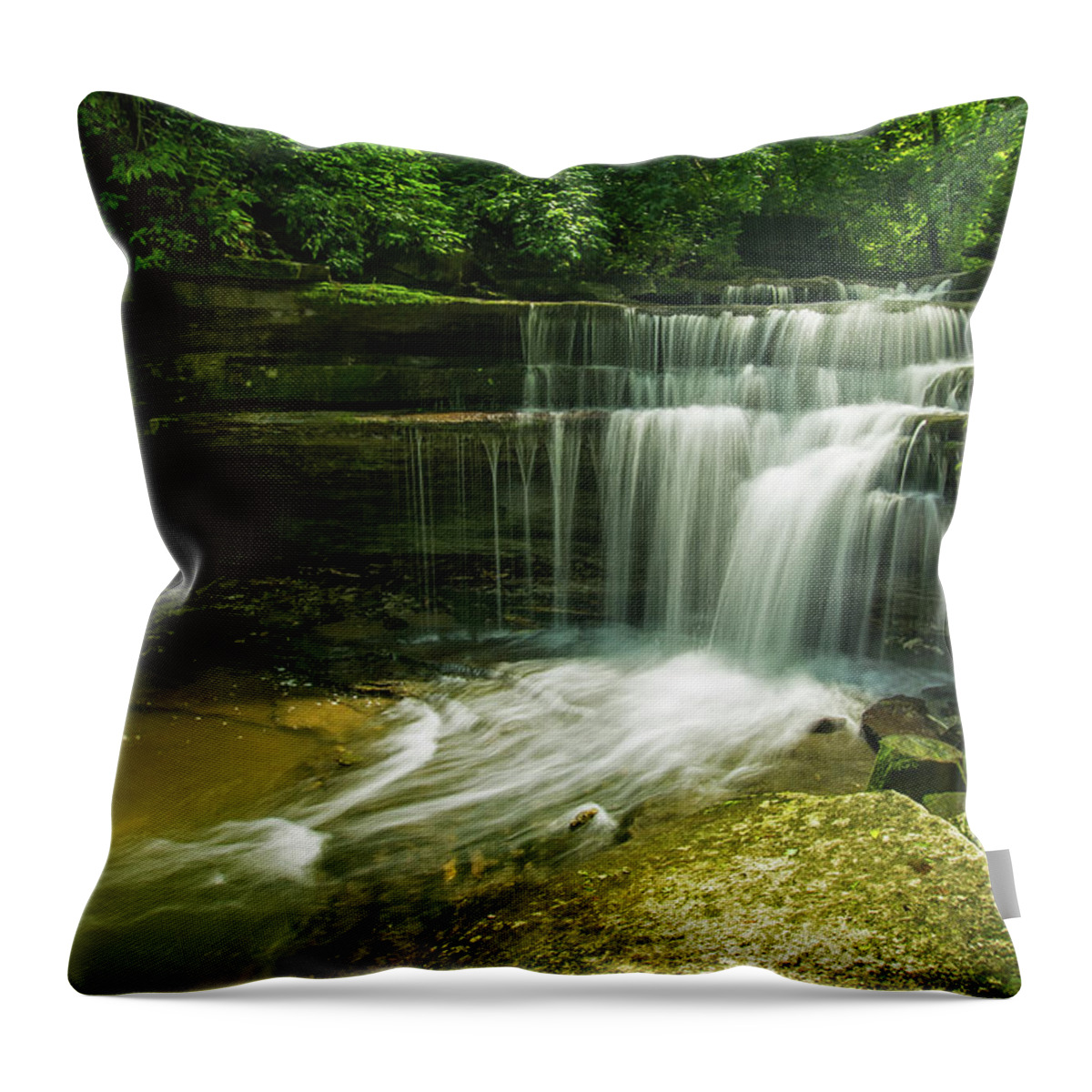Waterfalls Throw Pillow featuring the photograph Kentucky waterfalls by Ulrich Burkhalter