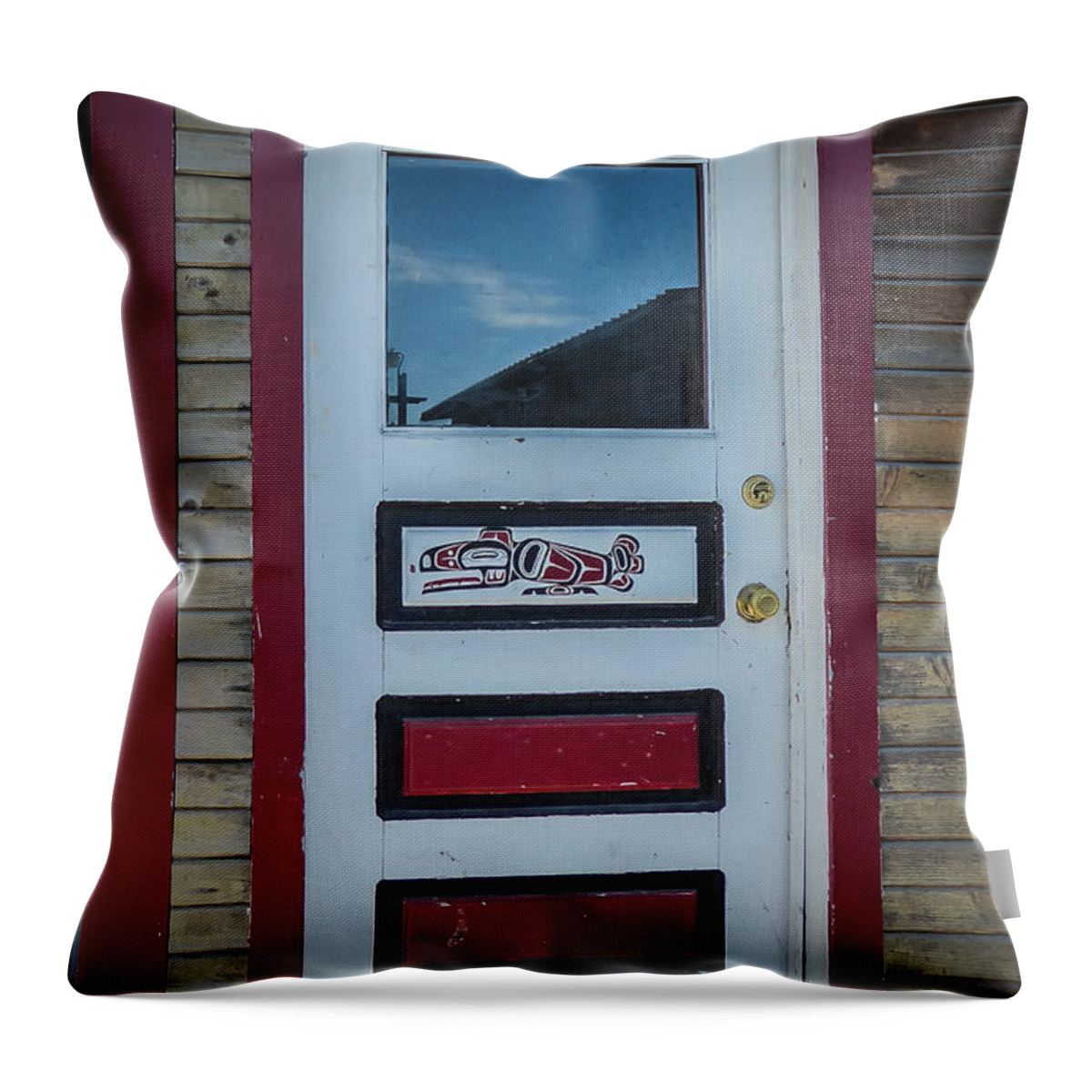 Alaska Throw Pillow featuring the photograph Ketchikan Door by Pamela Newcomb