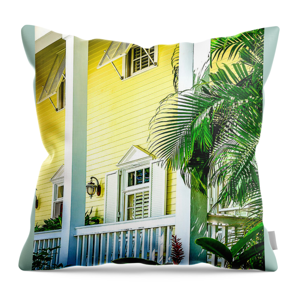 Home Throw Pillow featuring the photograph Key West Homes 15 by Julie Palencia