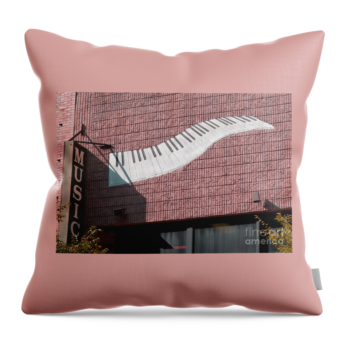 Sign Throw Pillow featuring the photograph Keyboard Music by Ann Horn