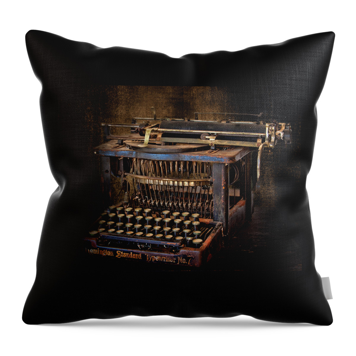 Typewriter Throw Pillow featuring the photograph Keys To Words by David and Carol Kelly