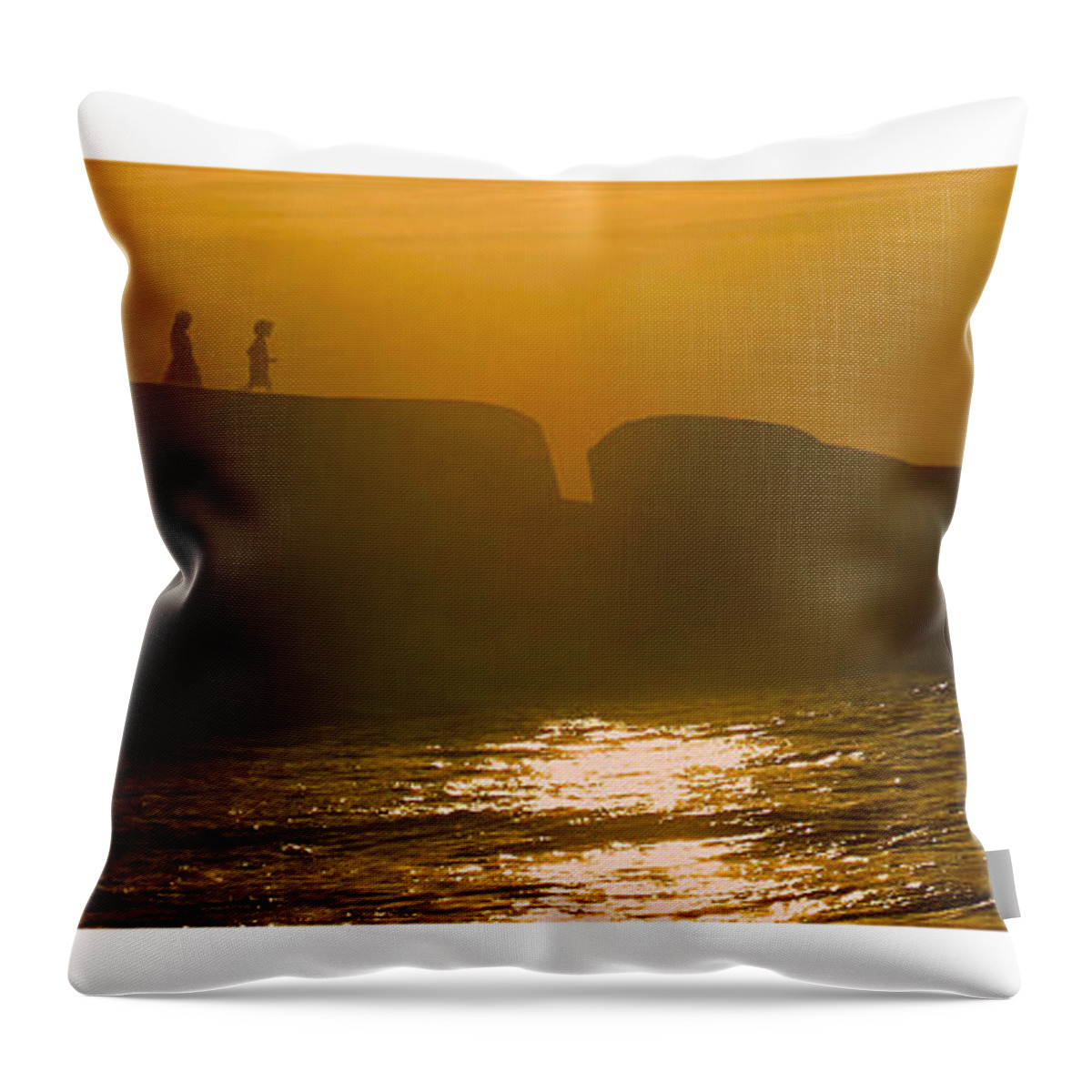 Beach Throw Pillow featuring the photograph Kids at Play by Metaphor Photo