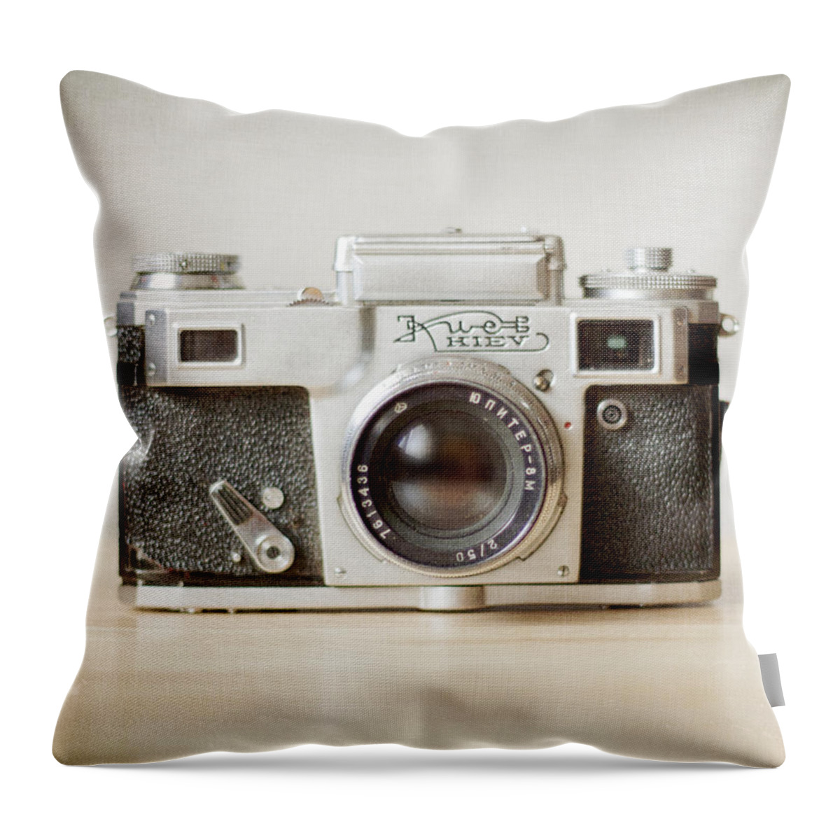 Old Camera Throw Pillow featuring the photograph Kiev by Violet Gray