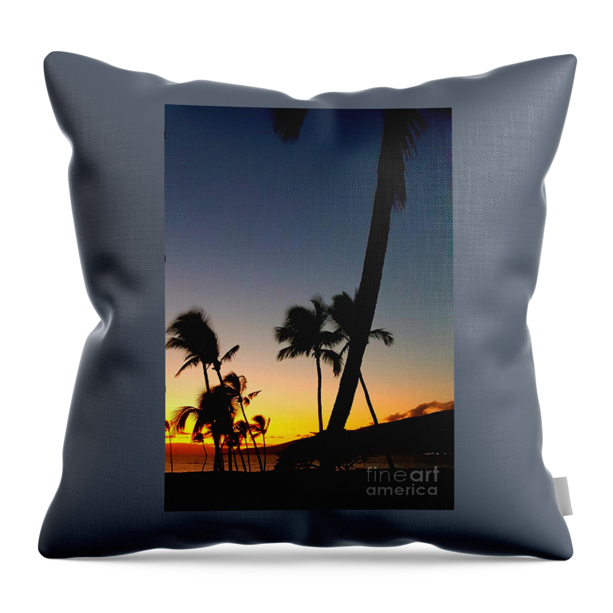 Sunset Throw Pillow featuring the photograph Kihei Sunset by Fred Wilson
