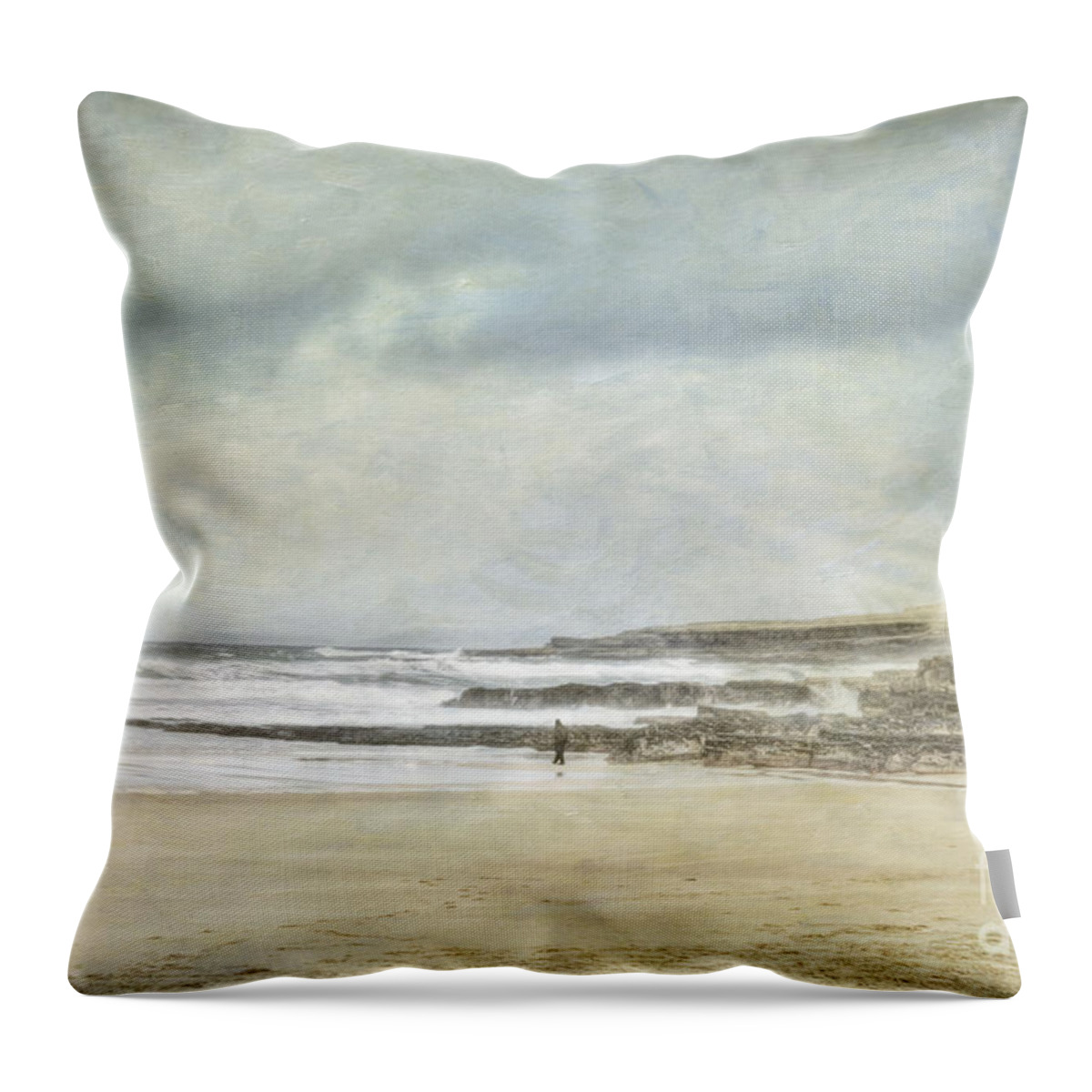 Beach Throw Pillow featuring the photograph Kilcummin back strand by Marion Galt
