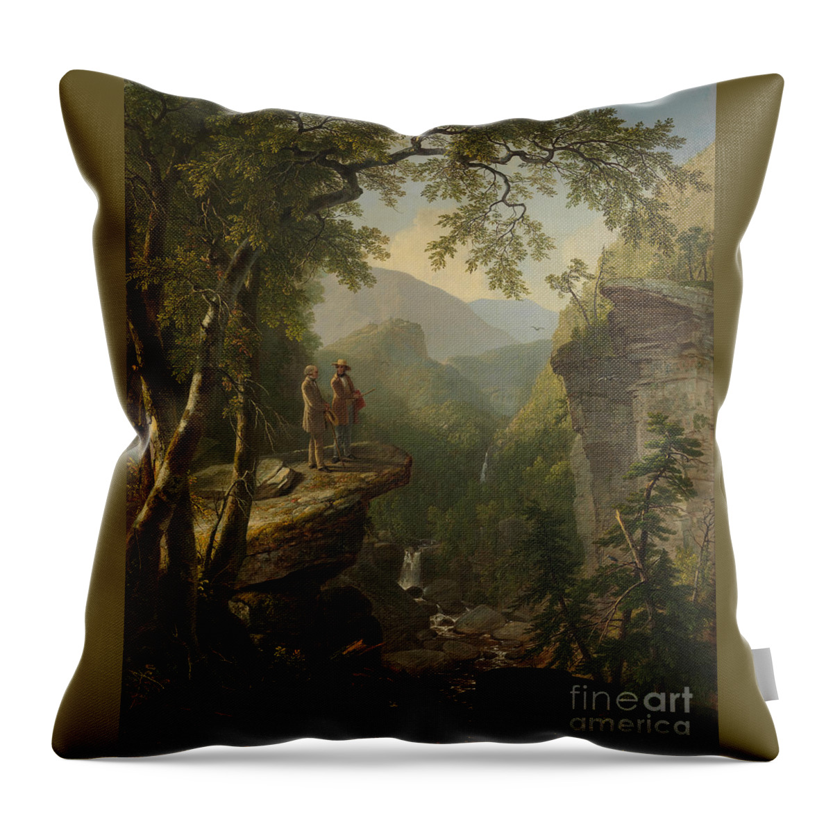 Asher Durand Throw Pillow featuring the painting Kindred Spirits by Celestial Images
