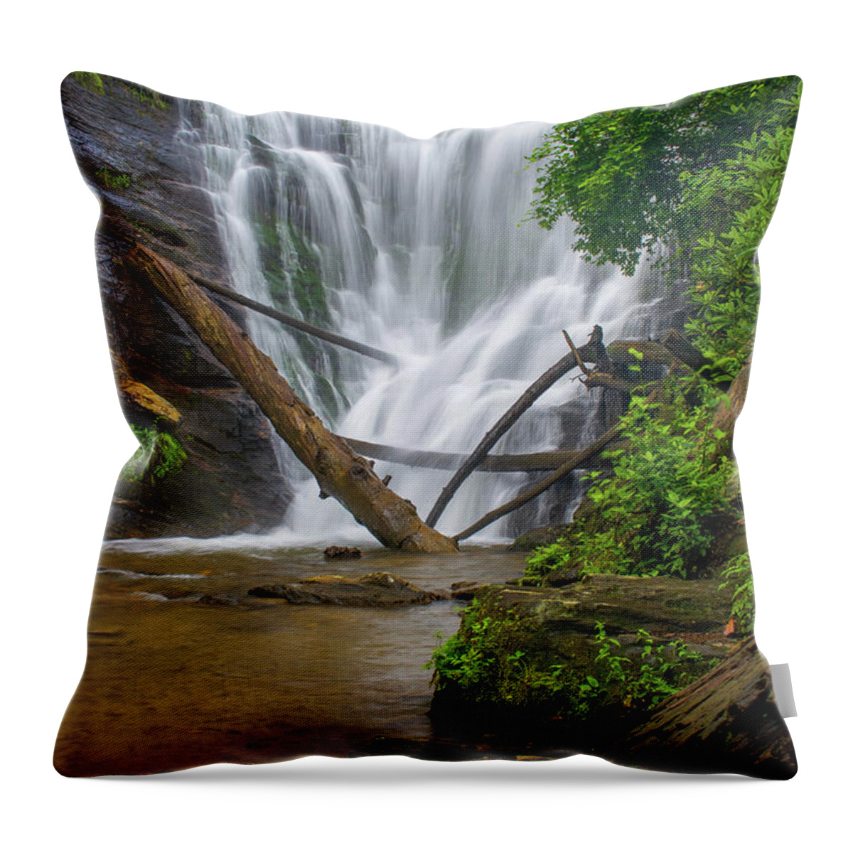King Creek Falls Throw Pillow featuring the photograph King Creek Falls by Robert J Wagner