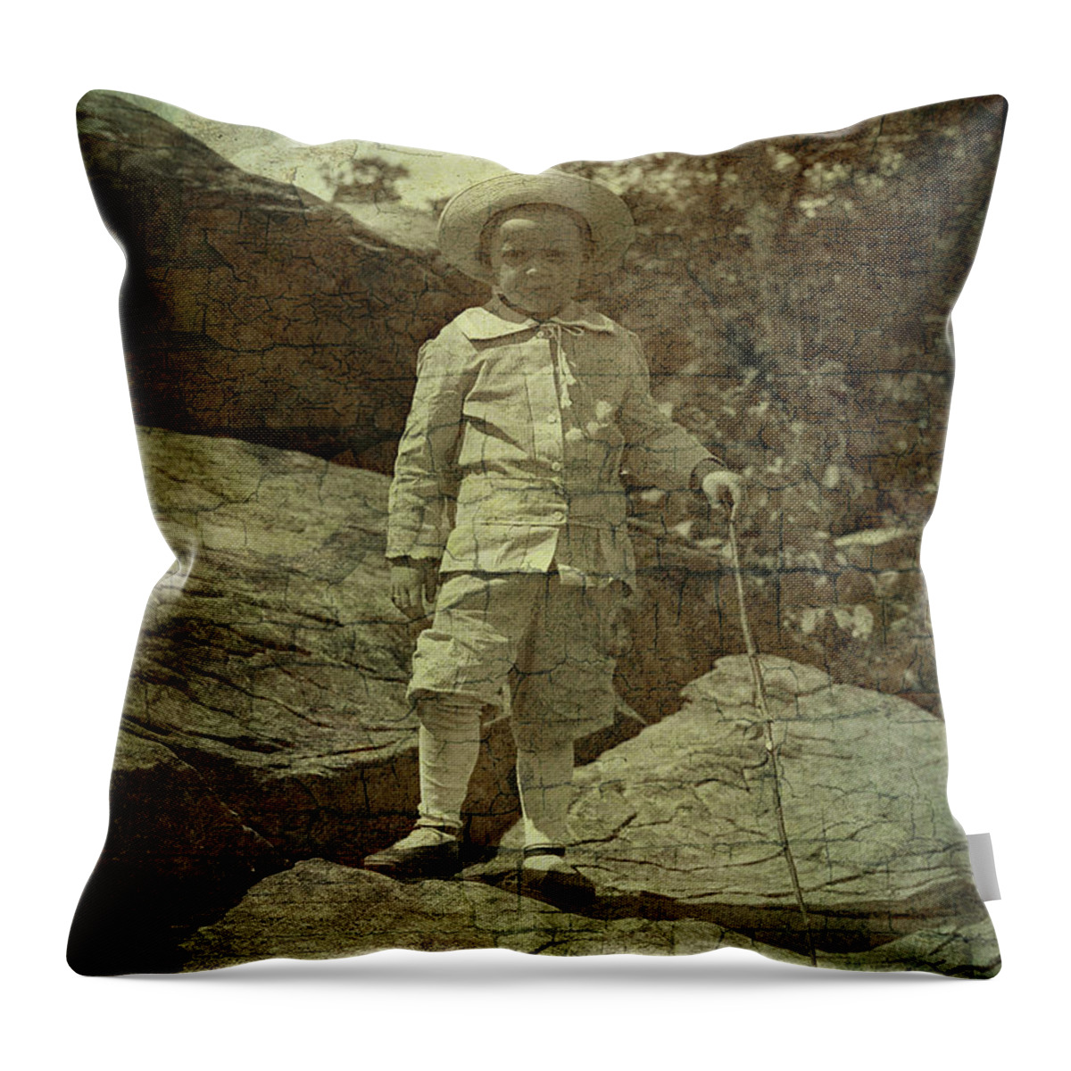 Boy Throw Pillow featuring the photograph King of the Mountaintop by Char Szabo-Perricelli