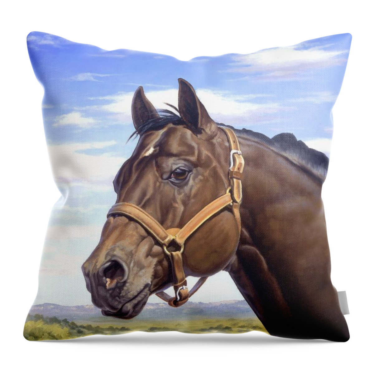 Quarter Horse Throw Pillow featuring the painting King P234 by Howard Dubois