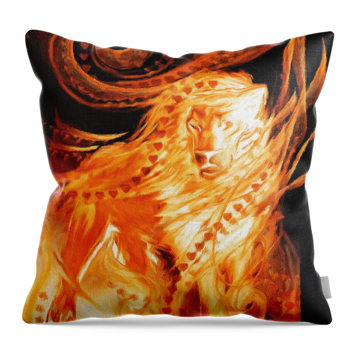 Prophetic Art Throw Pillow featuring the painting King by Pam Herrick