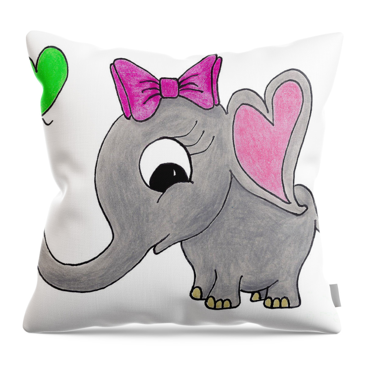Elephant Throw Pillow featuring the photograph Kiri by Carlee Ojeda