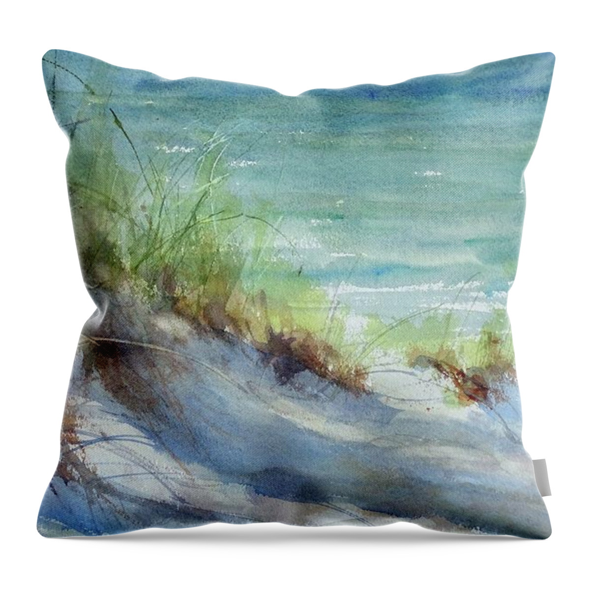 Lake Michigan Throw Pillow featuring the painting Kirk County Morning by Sandra Strohschein