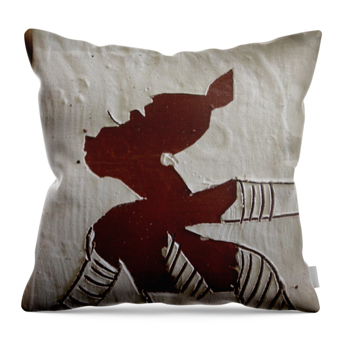 Jesus Throw Pillow featuring the ceramic art Kiss - tile by Gloria Ssali