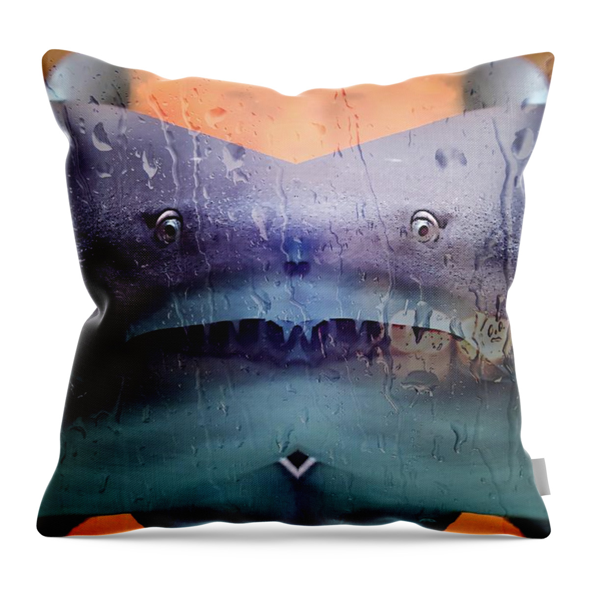 Shark Throw Pillow featuring the photograph kiss Me by Jean Francois Gil