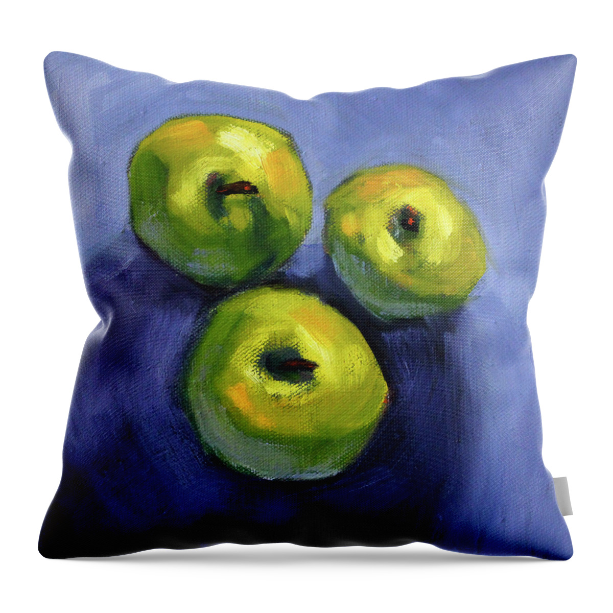 Kitchen Still Life Throw Pillow featuring the painting Kitchen Pears Still Life by Nancy Merkle