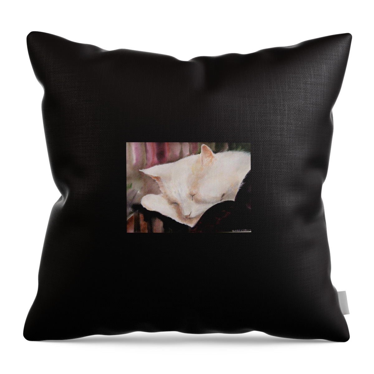  Throw Pillow featuring the painting Kitty by Bobby Walters