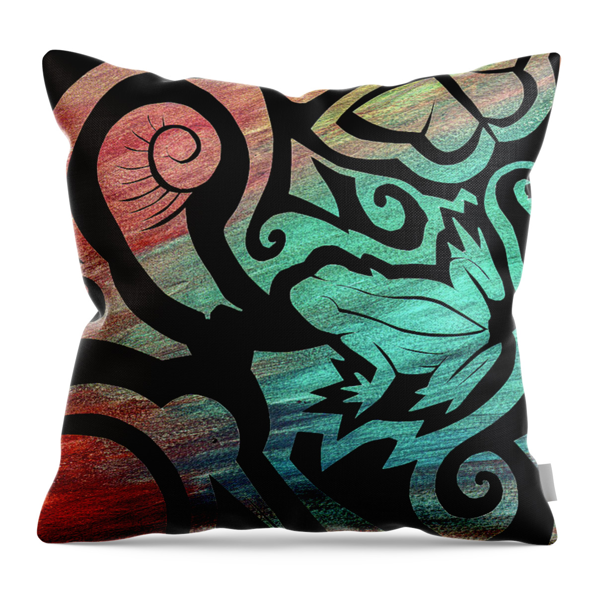 Kiwiana Throw Pillow featuring the mixed media Kiwi Nature by Roseanne Jones