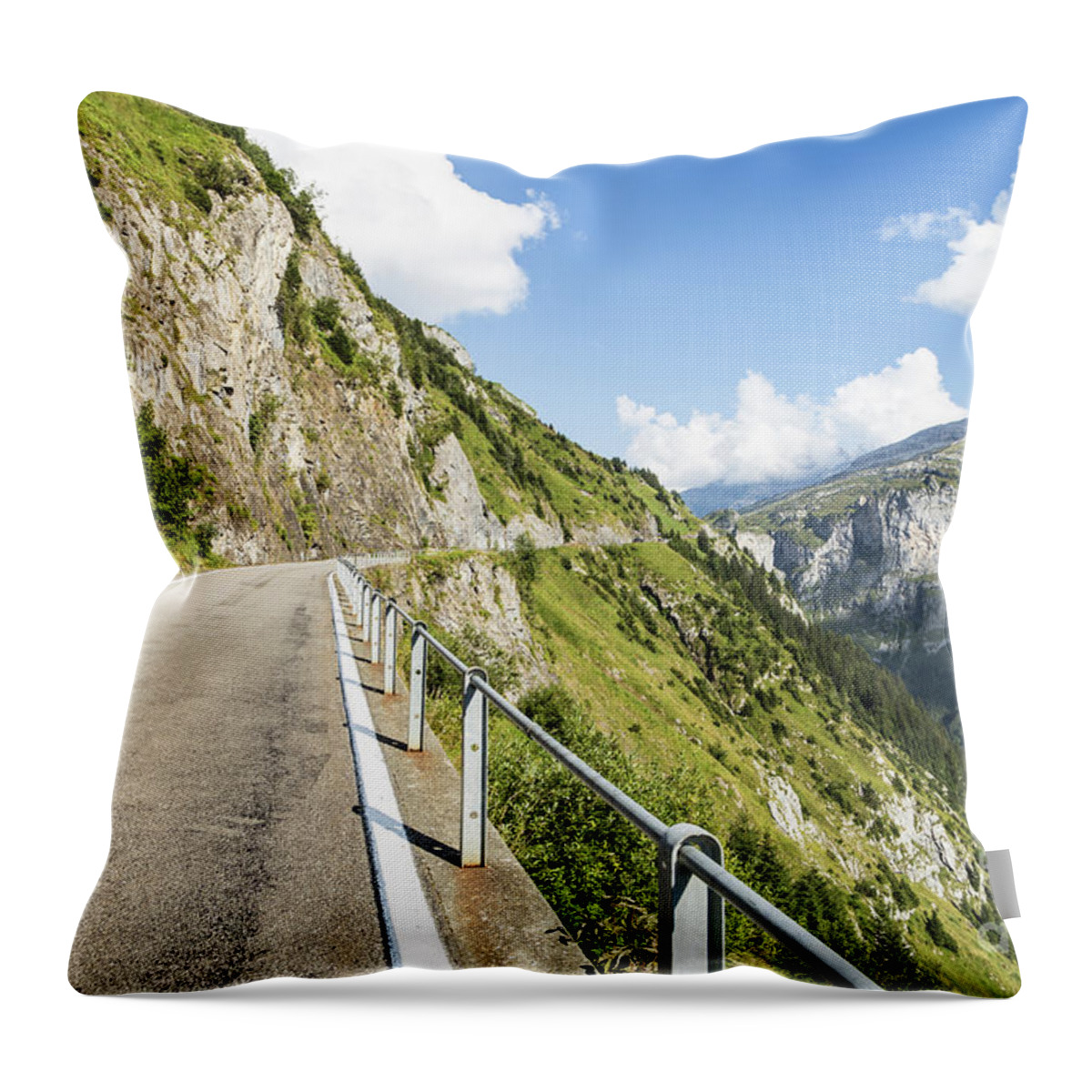 Europe Throw Pillow featuring the photograph Klausen pass road by Didier Marti