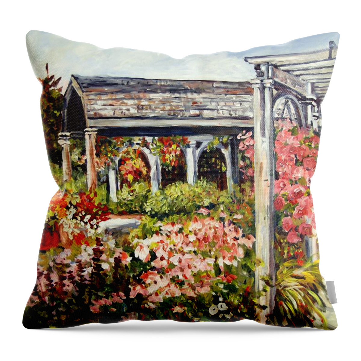 Landscape Throw Pillow featuring the painting Klehm Arboretum I by Ingrid Dohm