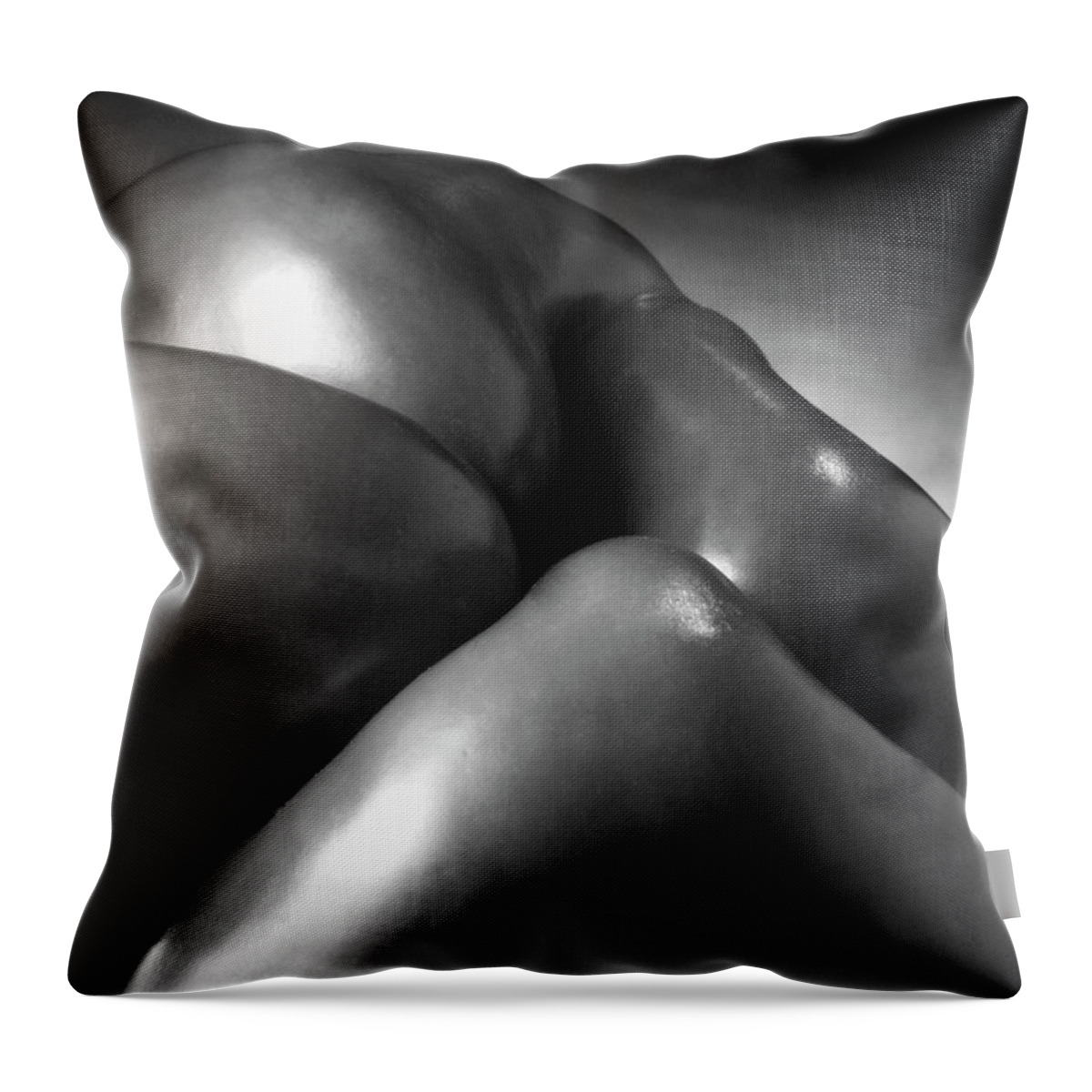 Black & White Throw Pillow featuring the photograph Knees and Elbows by Frederic A Reinecke