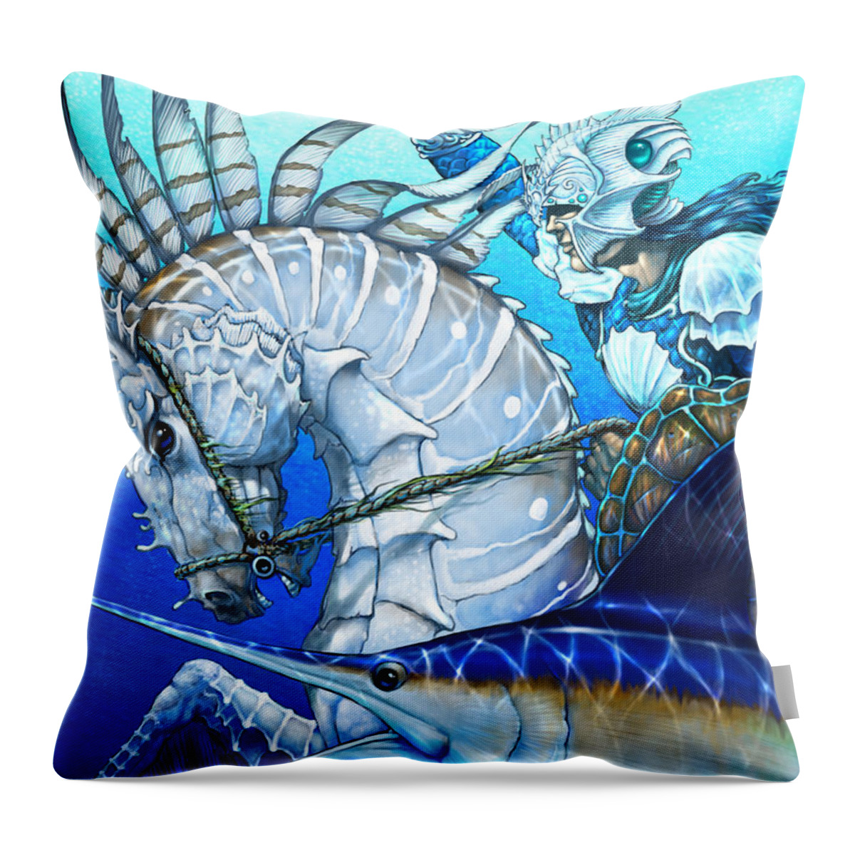 Knight Throw Pillow featuring the digital art Knight of Swords by Stanley Morrison