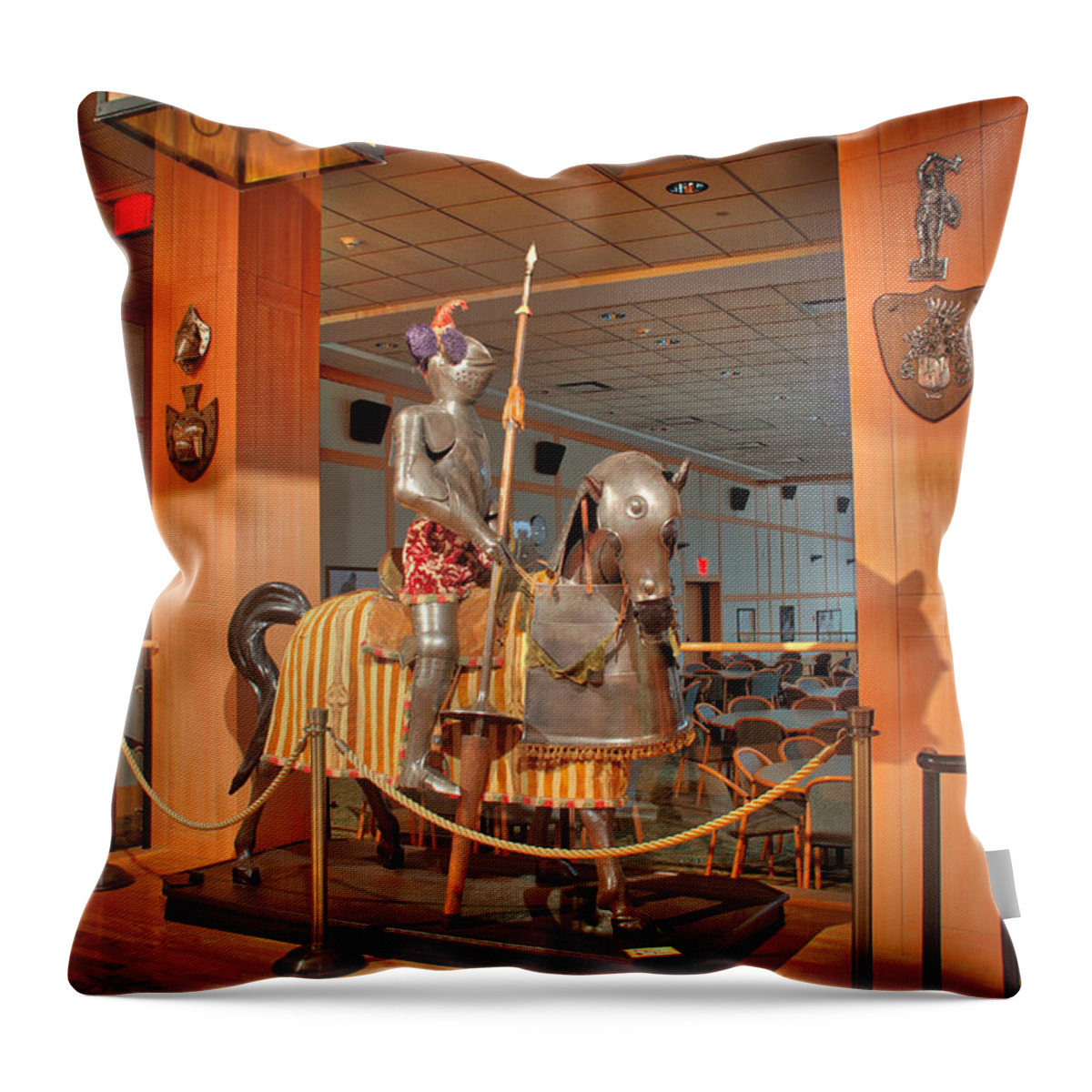 Armor Throw Pillow featuring the photograph Knight on his horse by Mark Dodd