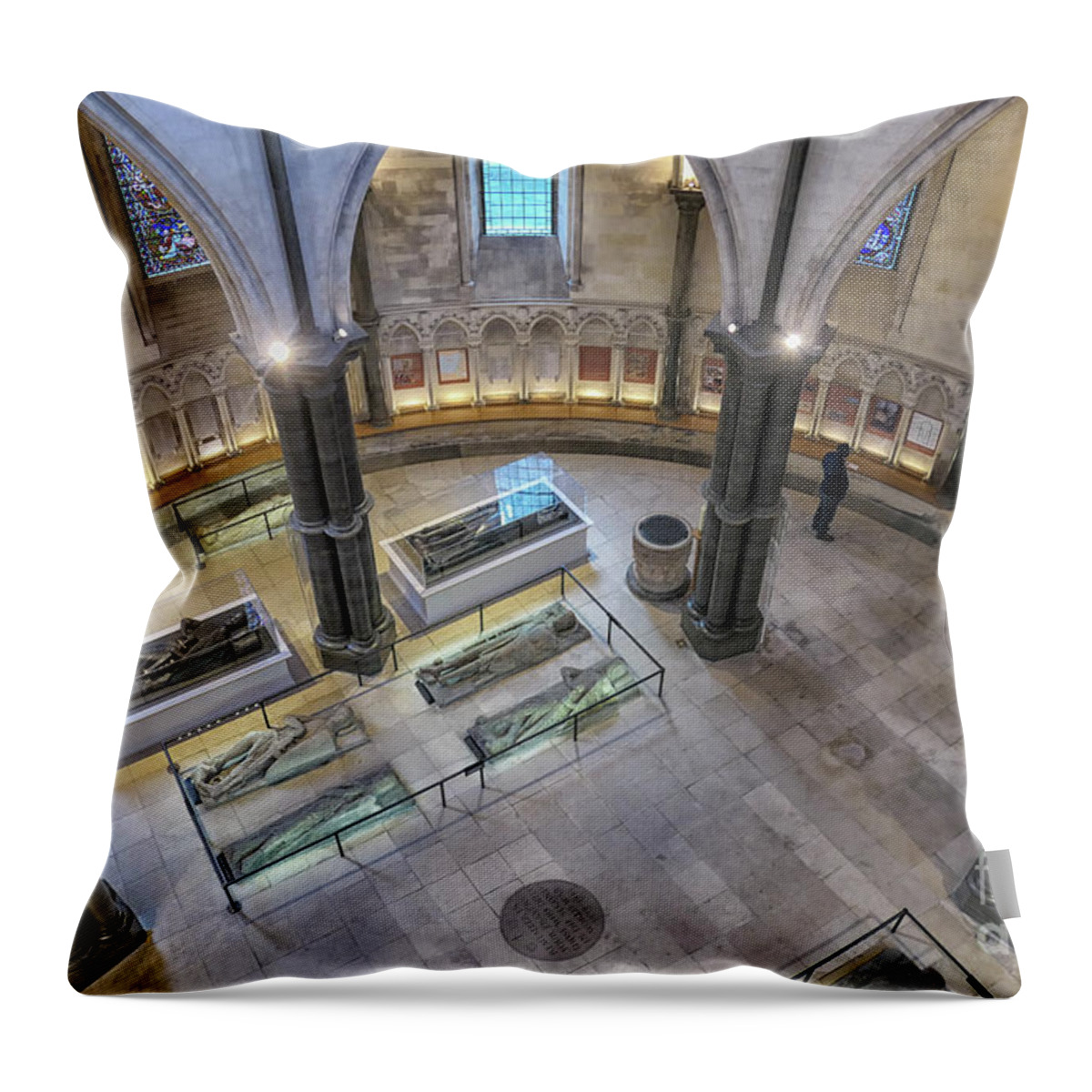 Europe Throw Pillow featuring the photograph Knights Templar sarcophaguses in London by Patricia Hofmeester