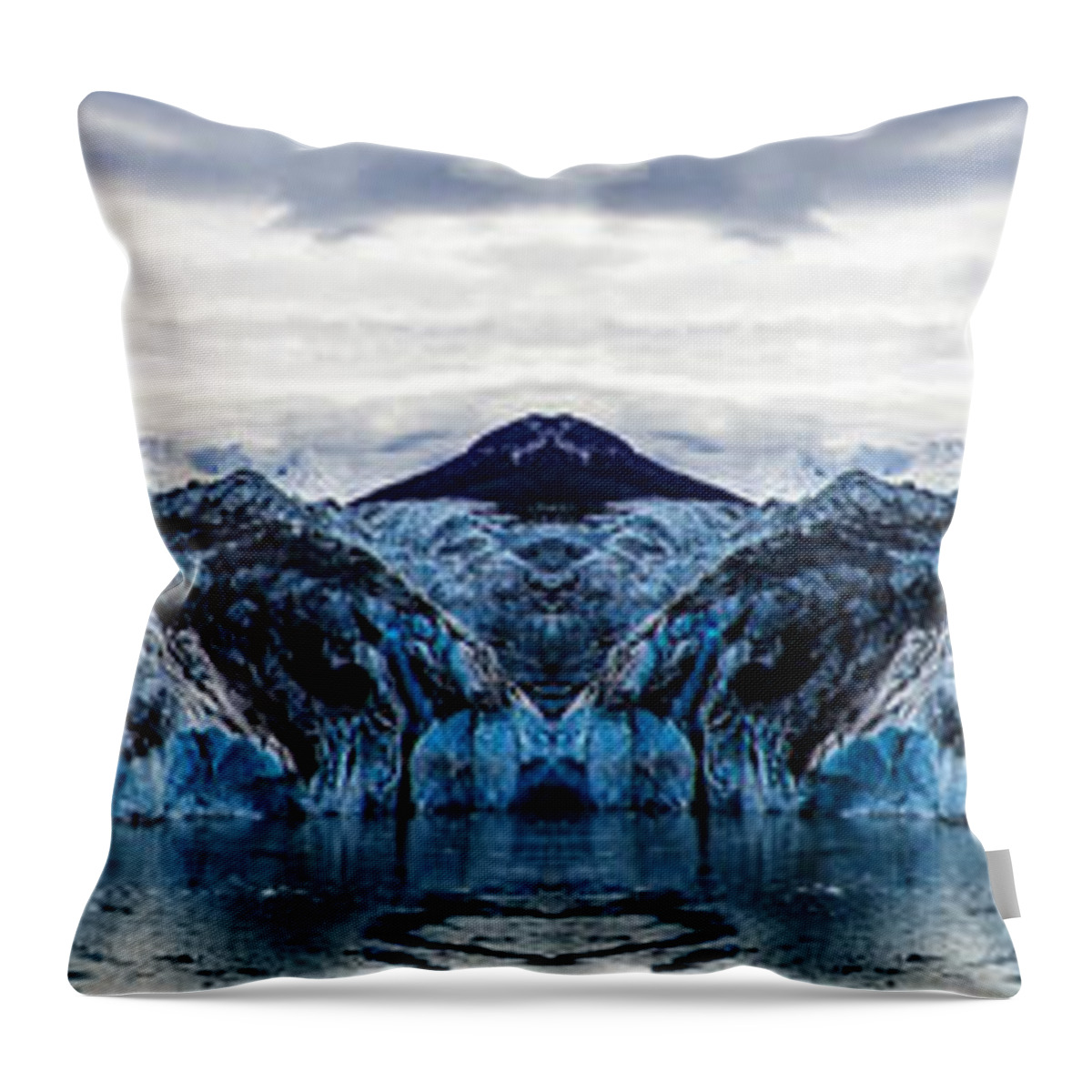 Mountains Throw Pillow featuring the digital art Knik Glacier Reflection by Pelo Blanco Photo
