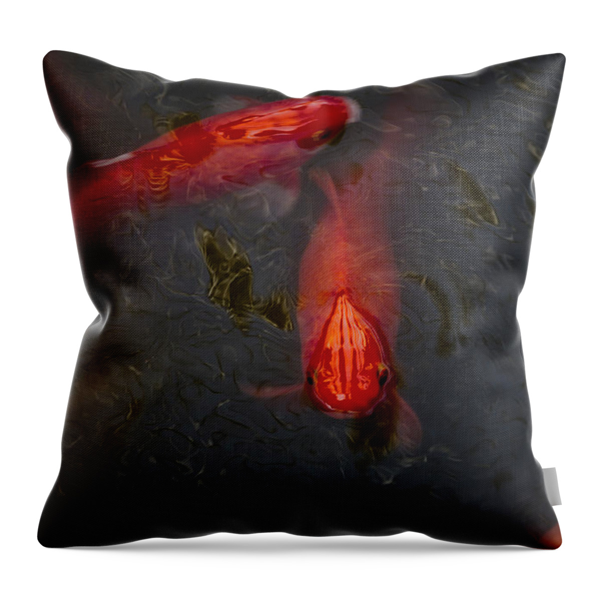Fish Throw Pillow featuring the photograph Koi Looking by Margie Hurwich