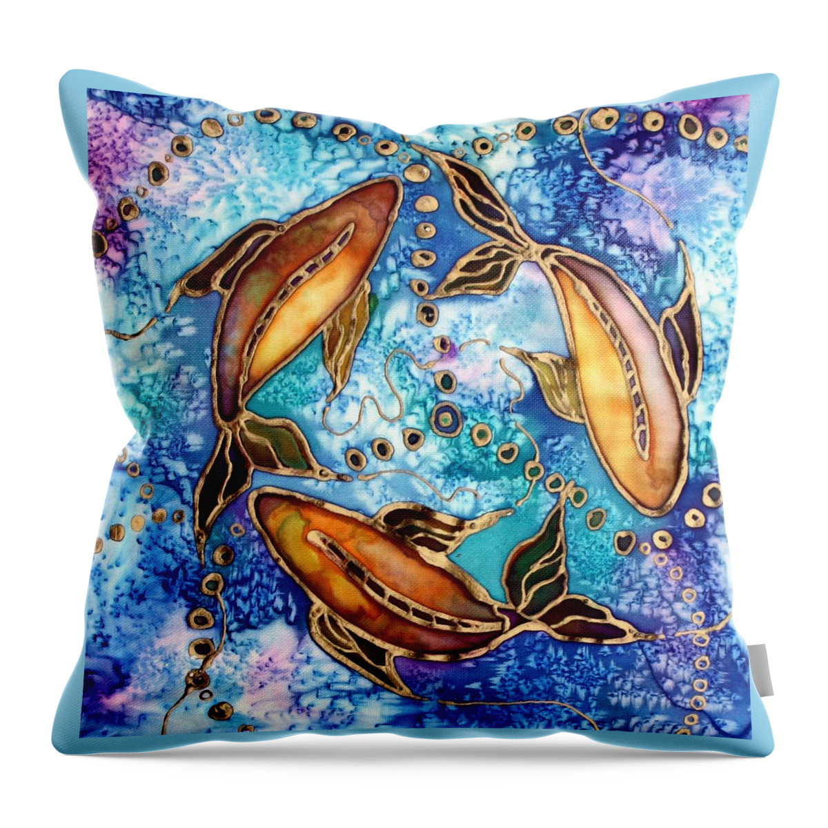 Koi Throw Pillow featuring the painting Koiful by Pat Purdy