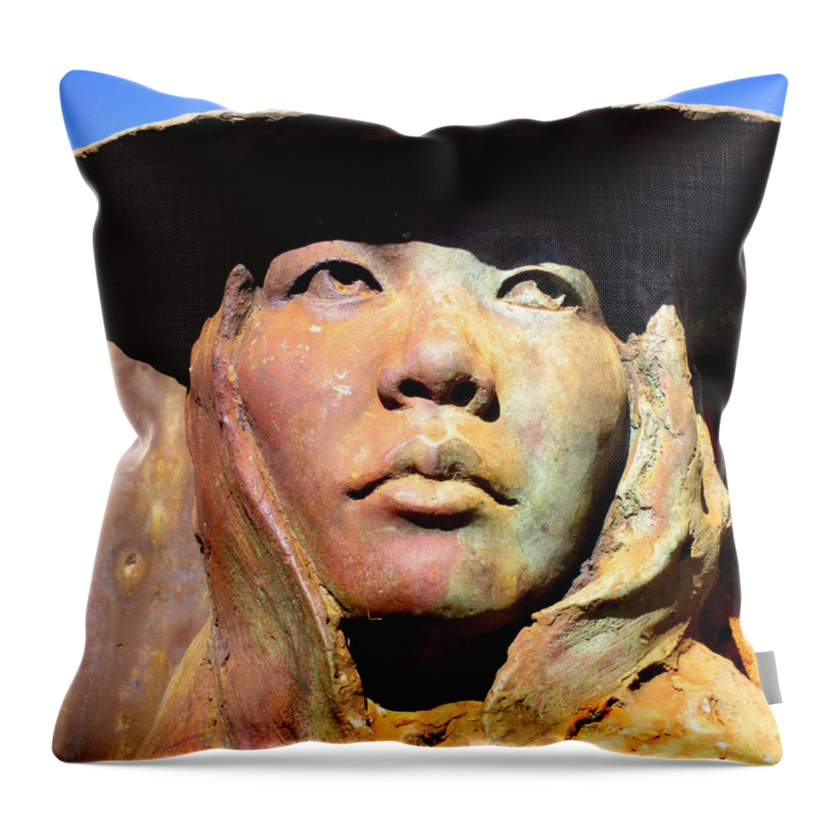 Bronze Throw Pillow featuring the photograph Koloa Sugar Industry Monument 11 by Randall Weidner