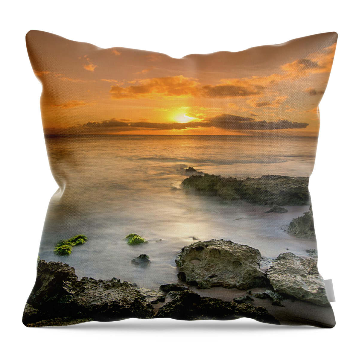 Sunset Throw Pillow featuring the photograph Koolina Sunset at the Cove by Tin Lung Chao