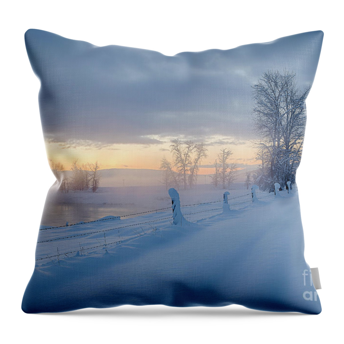 December Throw Pillow featuring the photograph Kootenai River Road by Idaho Scenic Images Linda Lantzy