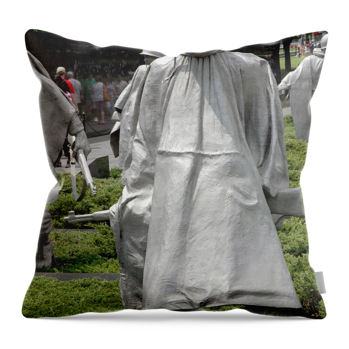 Usa Throw Pillow featuring the photograph Korean War Memorial by LeeAnn McLaneGoetz McLaneGoetzStudioLLCcom