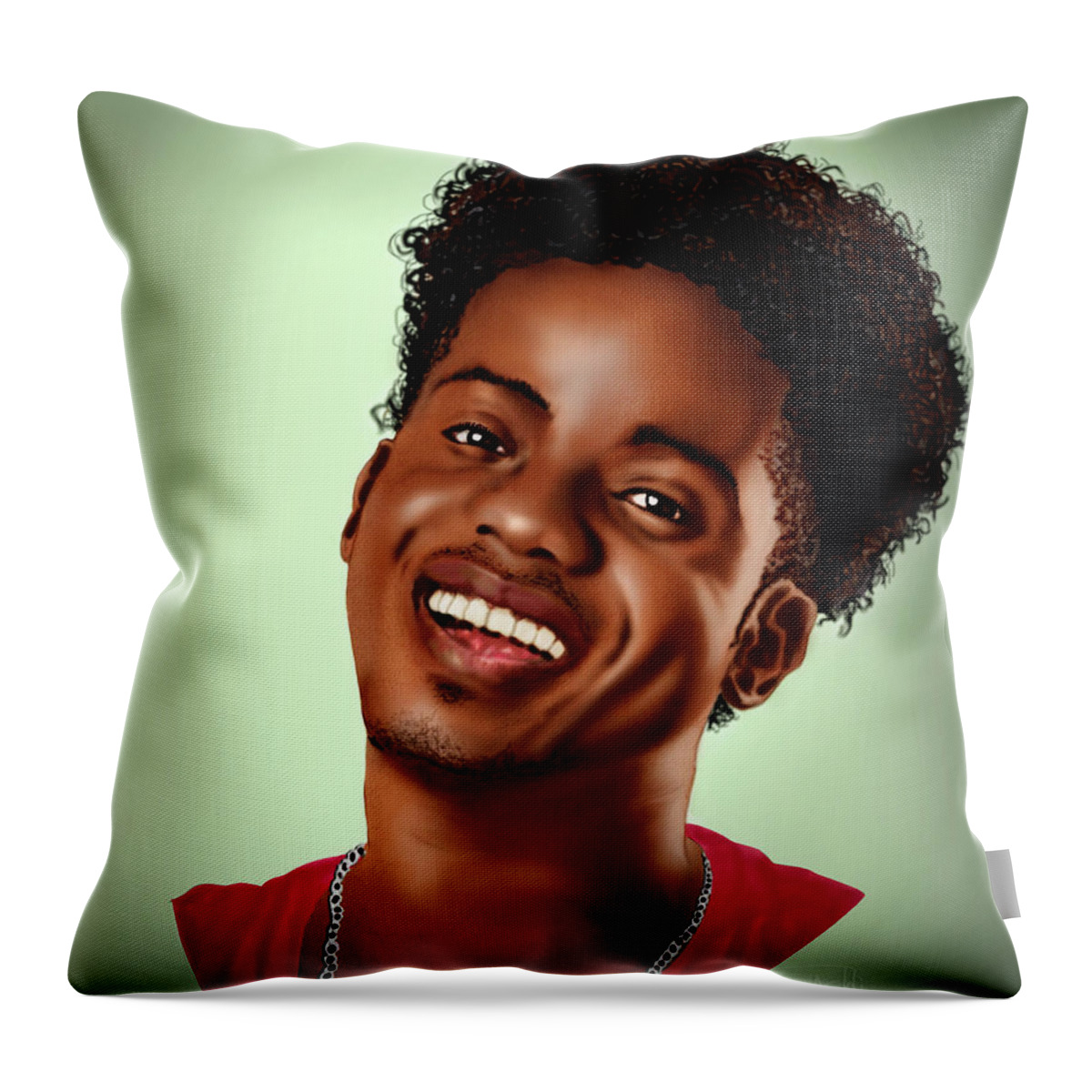 Korede Bello Throw Pillow featuring the painting Korede Bello painting by Femchi Art